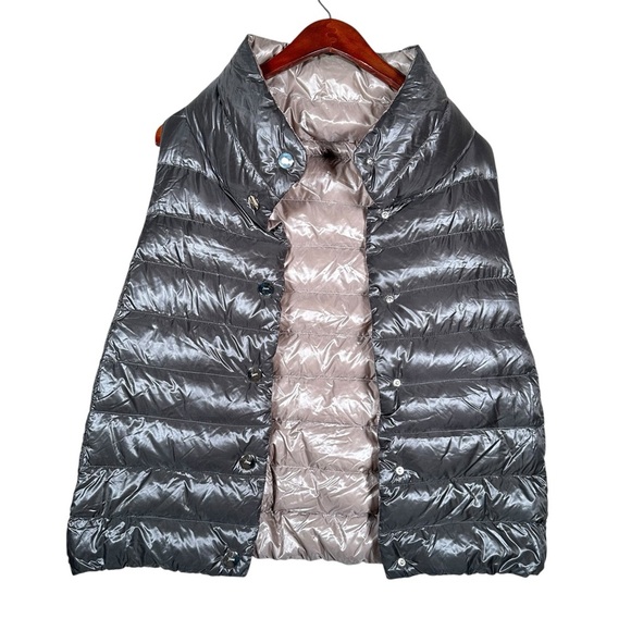 HERNO Giulia Goose Down Puffer Gilet Vest in charcoal - Picture 9 of 12
